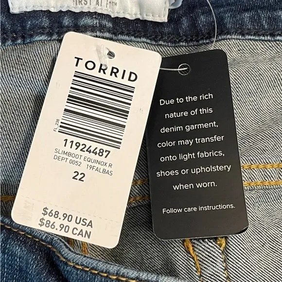 🅽🅴🆆 ＴＯＲＲＩＤ slim boot cut jeans, women’s plus size 24R