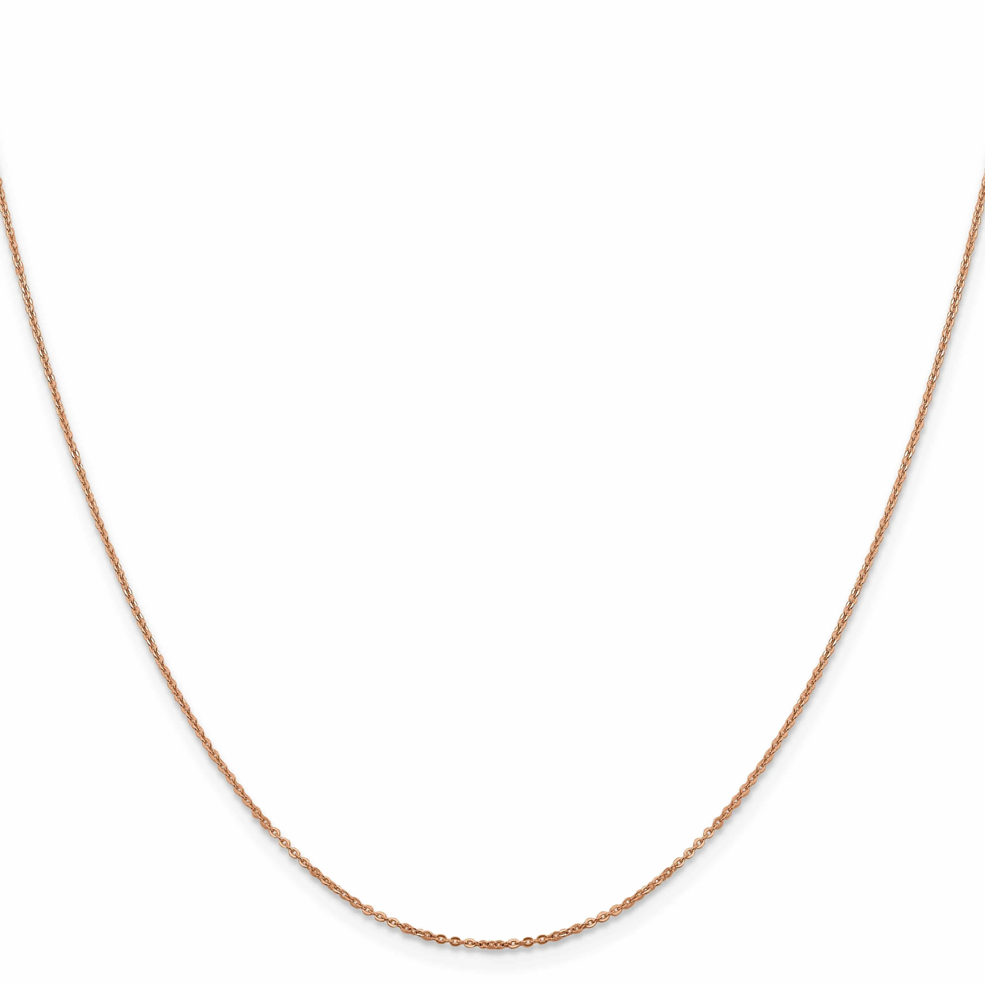 14K Rose Gold 1.1 mm Flat Cable Chain