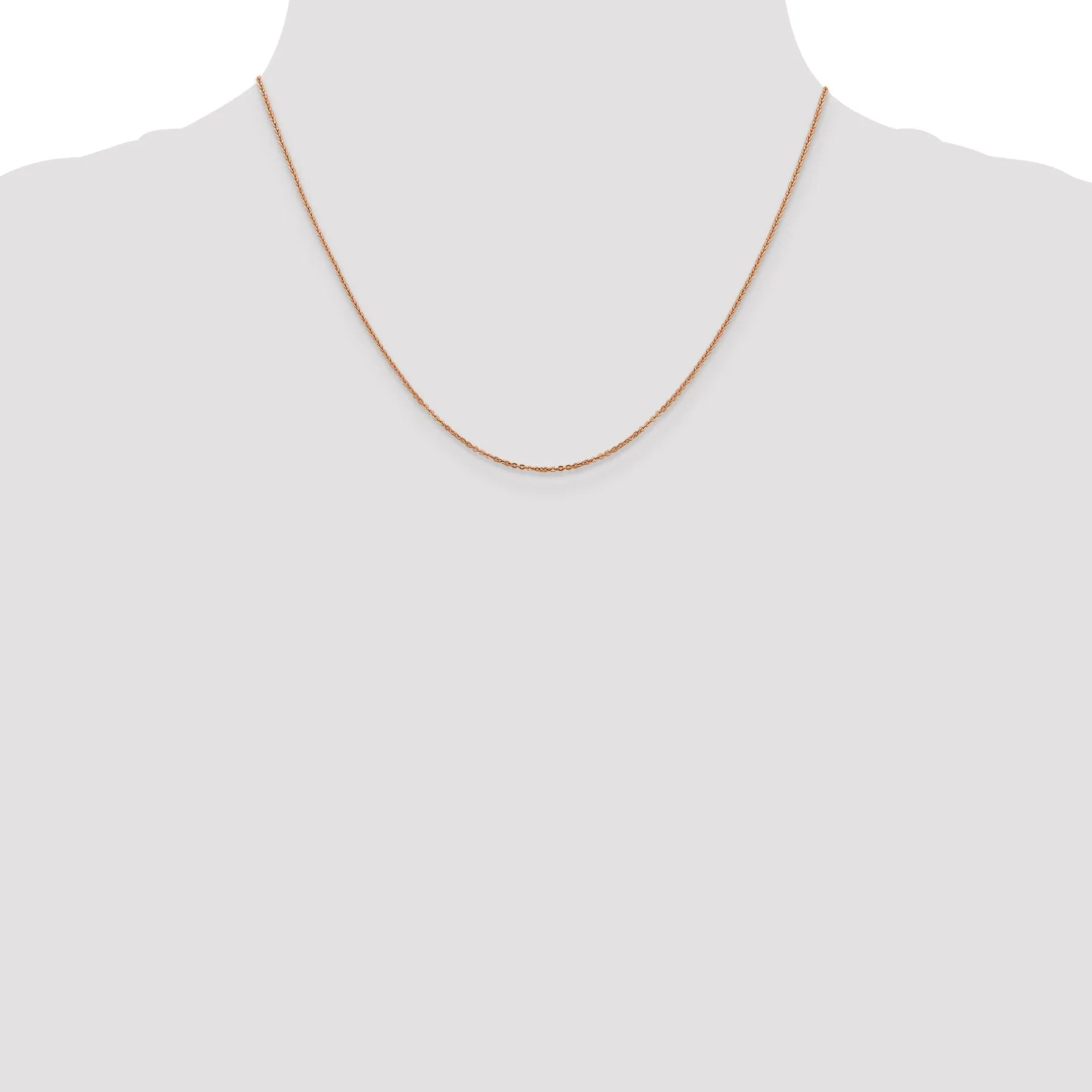 14K Rose Gold 1.1 mm Flat Cable Chain