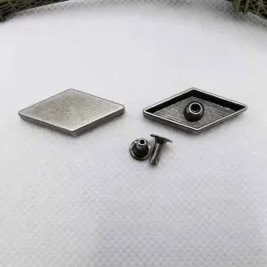 27x12MM Flat Diamond Alloy Rivets Antique Silver Punk Studs 20pcs