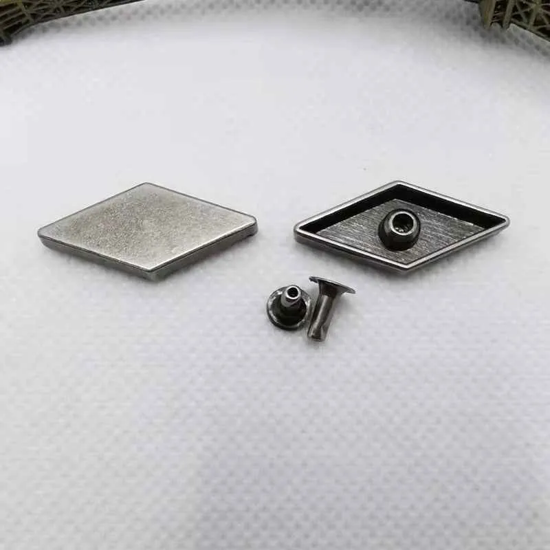 27x12MM Flat Diamond Alloy Rivets Antique Silver Punk Studs 20pcs