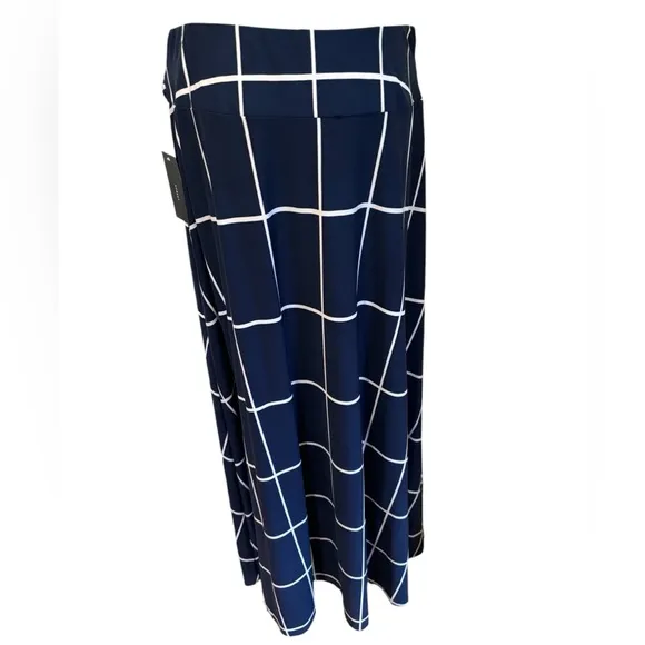 3 PCS BLUE &amp; WHITE MIDI &amp; MAXI SKIRTS FOR ALL OCCASIONS TATTERSALLS &amp; CHEVRON