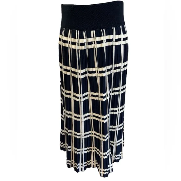 3 PCS BLUE &amp; WHITE MIDI &amp; MAXI SKIRTS FOR ALL OCCASIONS TATTERSALLS &amp; CHEVRON