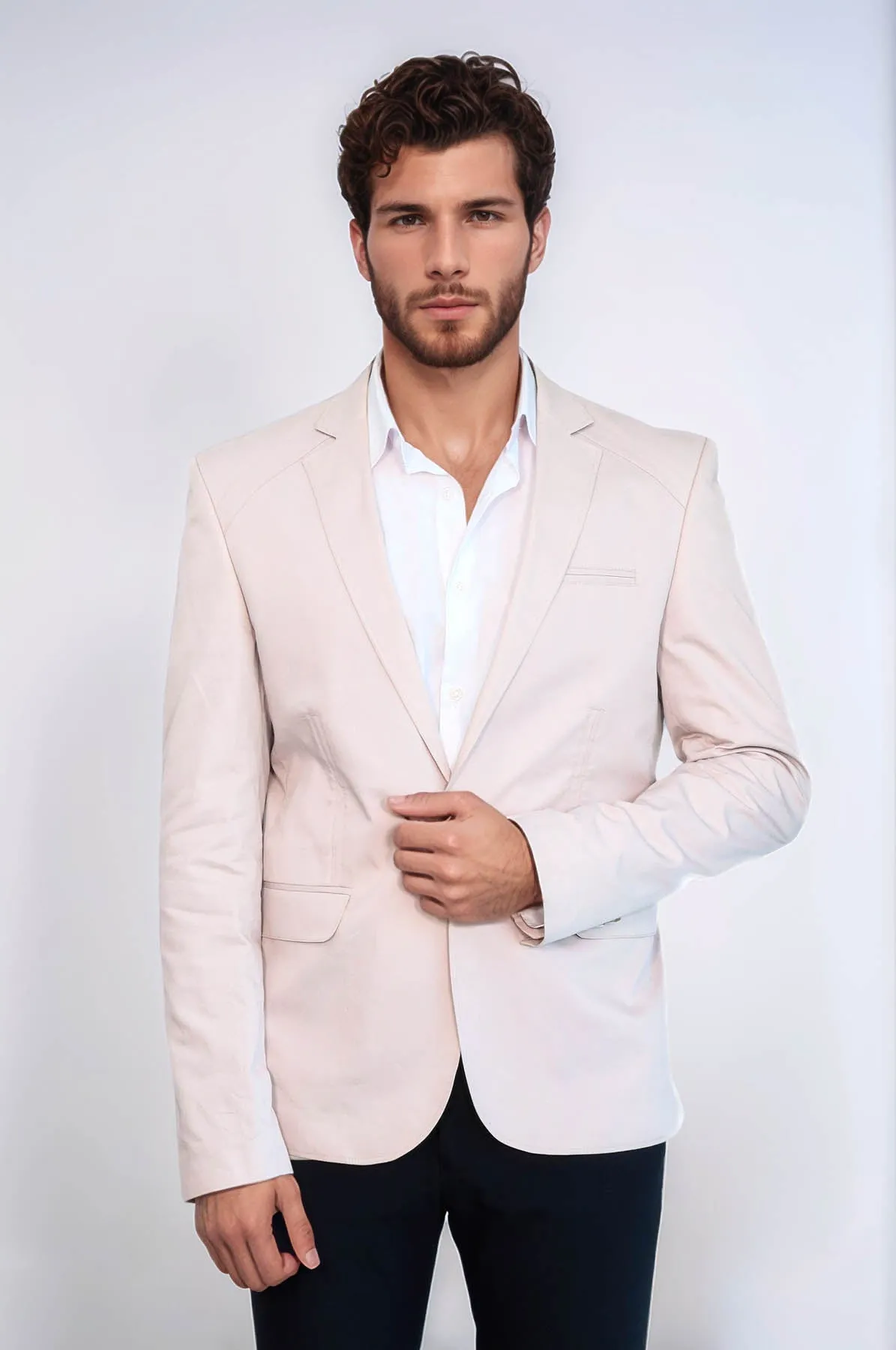 3 pocket Single Button Cotton Grey Jacket-Wessi