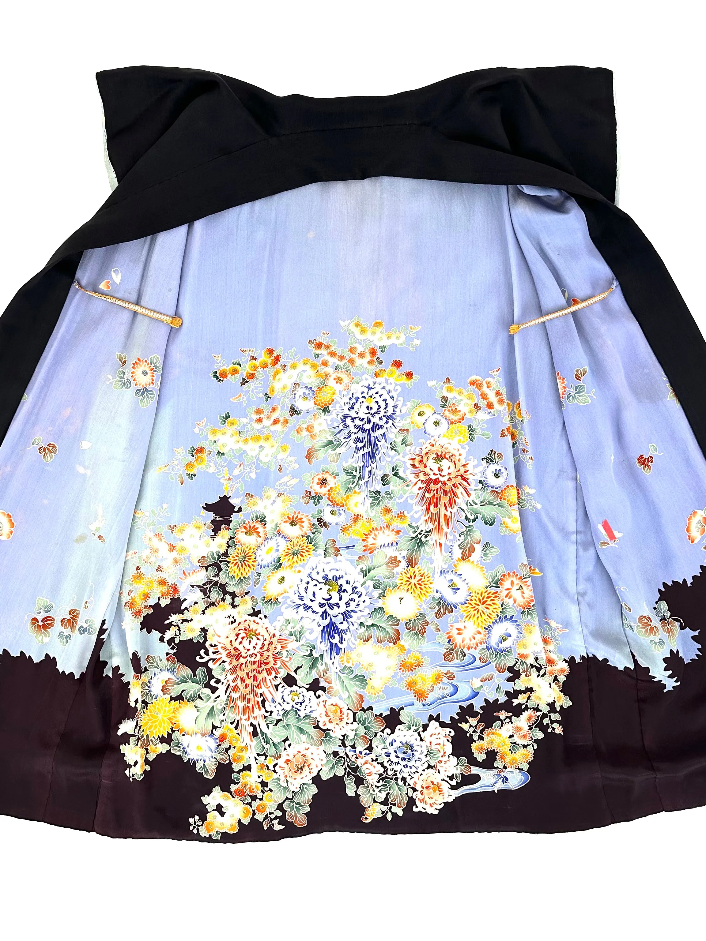 30s Silk Printed Kantoi Kimono*