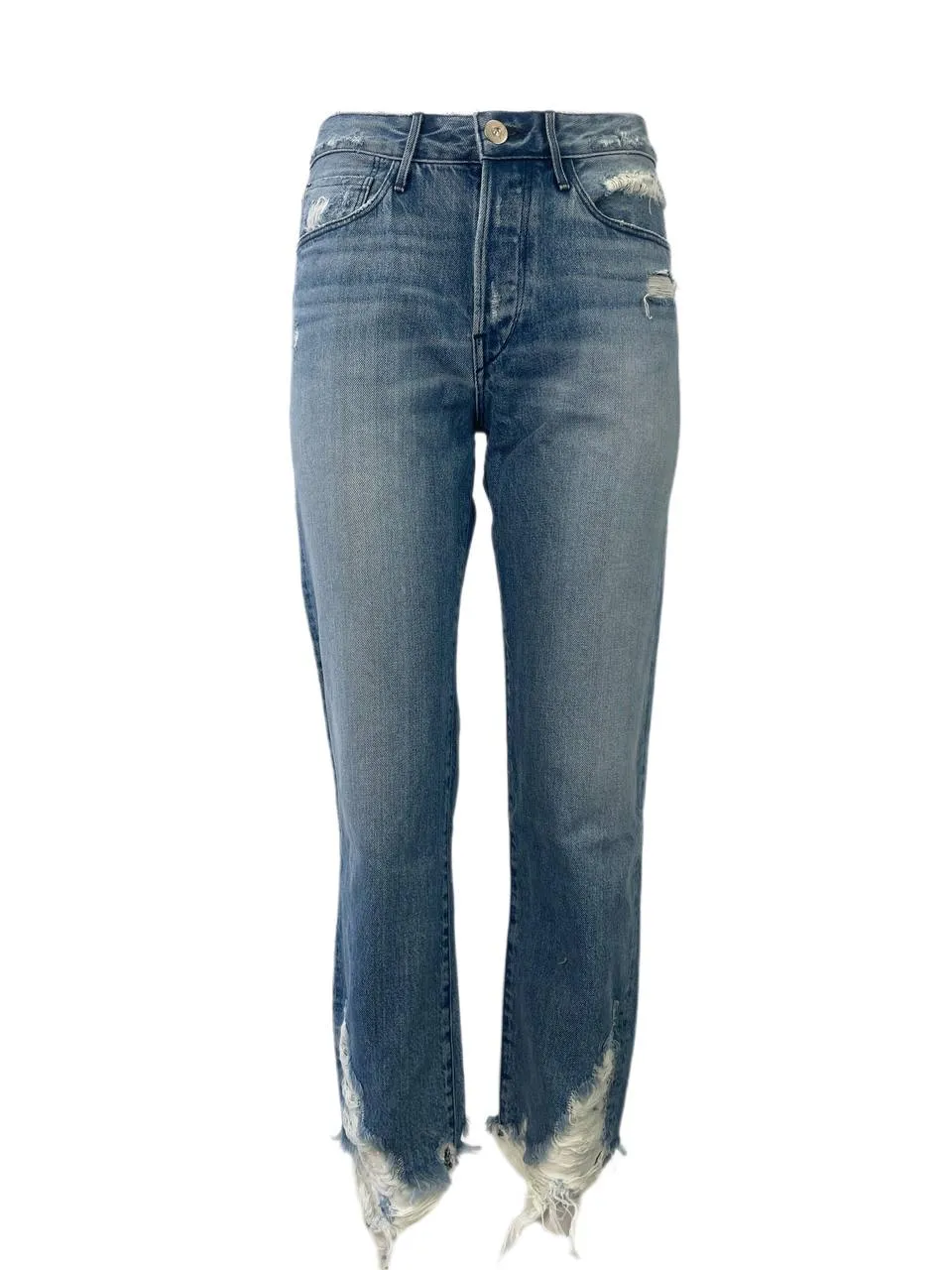3X1 Women's Blue Assi Thirds Straight Jeans #DM300 NWOTT