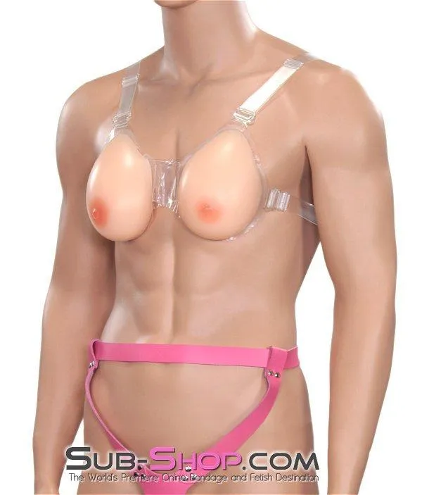 6892AX      Just Like My Own Sissy Transformation D-Cup Real Feel Breasts with Nipples