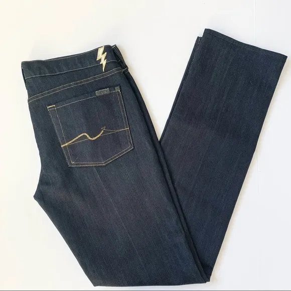 7 For All Mankind Dark Wash Straight Fit Jeans Size 32