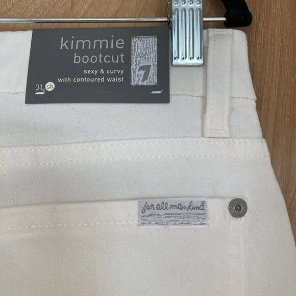 7 FOR ALL MANKIND Women's Clean White Denim Kimmie Bootcut Jeans Size 31  NWT