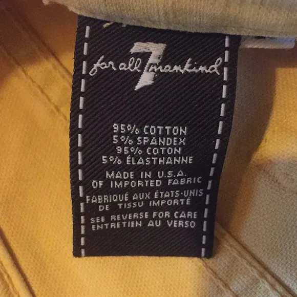 7 Seven for all Mankind Yellow Jeans Slim Straight