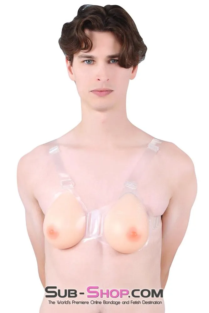 7180AE      Just Like My Own Sissy Transformation B-Cup Real Feel Breasts with Nipples