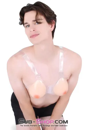 7180AE      Just Like My Own Sissy Transformation B-Cup Real Feel Breasts with Nipples
