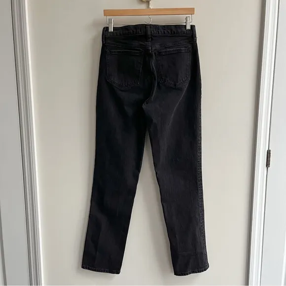 [abercrombie &amp; fitch] curve love mid rise 90s straight leg jean black 26/2