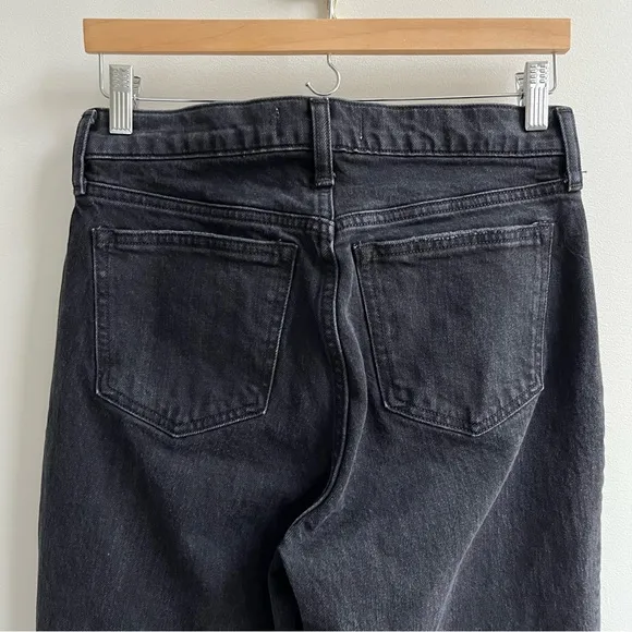 [abercrombie &amp; fitch] curve love mid rise 90s straight leg jean black 26/2