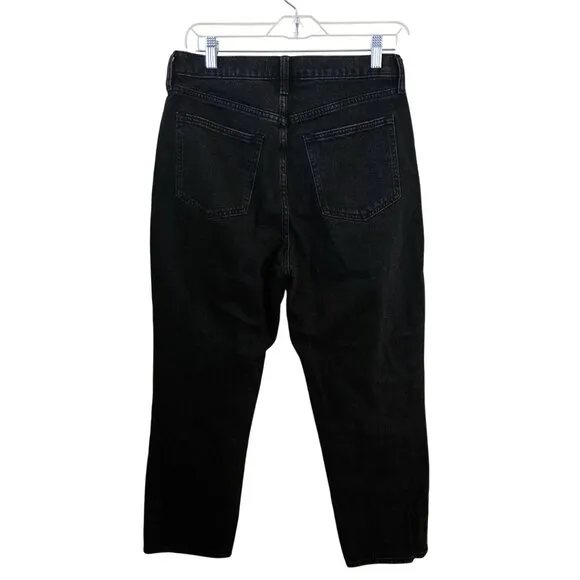 Abercrombie &amp; Fitch Curve Love The Ankle Straight Ultra High Rise Black Jeans 29