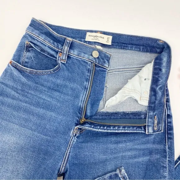 Abercrombie &amp; Fitch Curve Love Ultra High Rise Stretch Flare Jeans Dark Wash