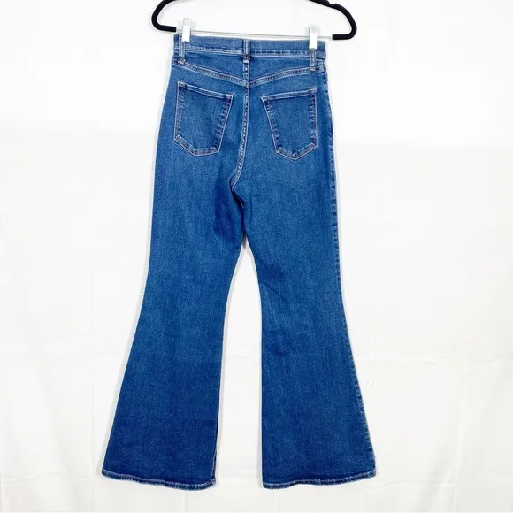 Abercrombie &amp; Fitch Curve Love Ultra High Rise Stretch Flare Jeans Dark Wash