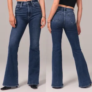 Abercrombie &amp; Fitch Curve Love Ultra High Rise Stretch Flare Jeans Dark Wash