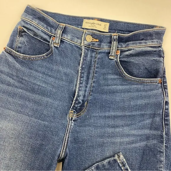 Abercrombie &amp; Fitch Curve Love Ultra High Rise Stretch Flare Jeans Dark Wash