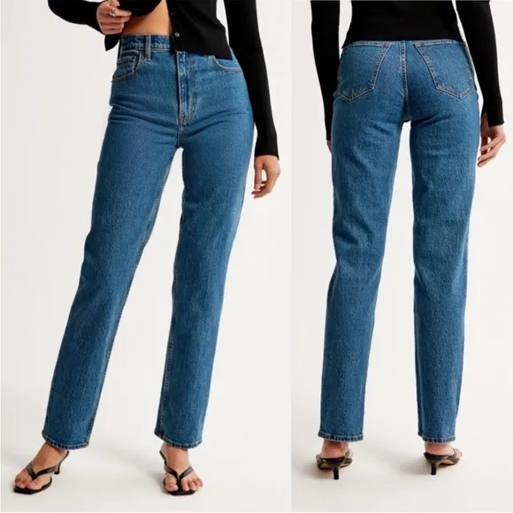 Abercrombie &amp; Fitch Ultra High Rise 90's Slim Straight Jeans, Size 30/10, NWT
