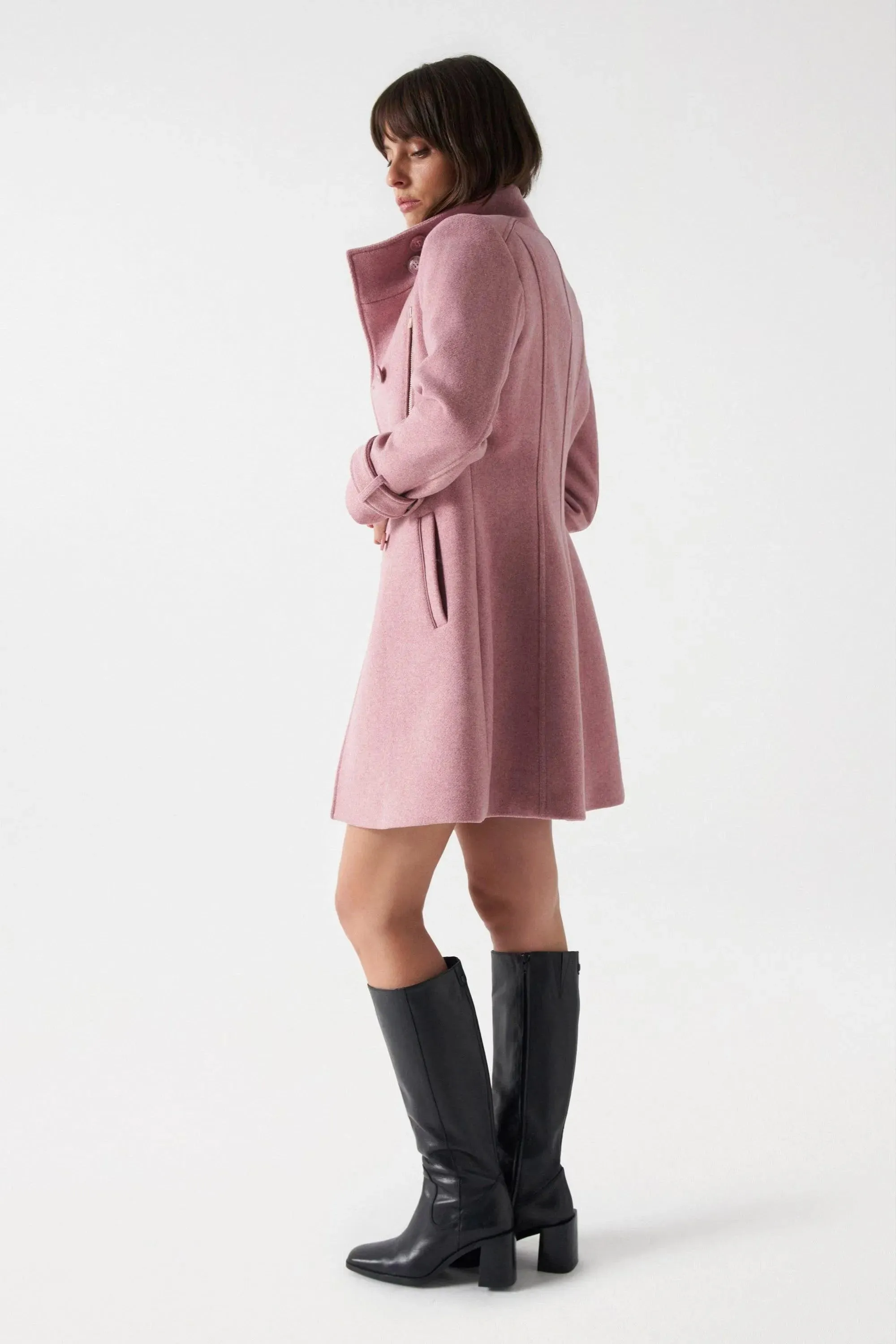 Abrigo Salsa Jeans Paño Grace Rosa