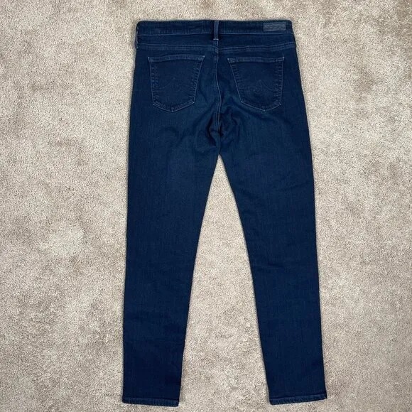 AG Adriano Goldschmied Jeans Women 28R Blue Dark Wash Stevie Ankle Slim Straight