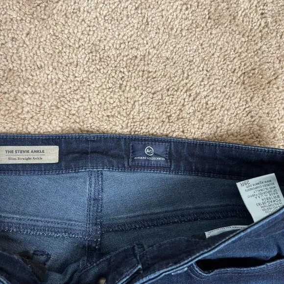 AG Adriano Goldschmied Jeans Women 28R Blue Dark Wash Stevie Ankle Slim Straight