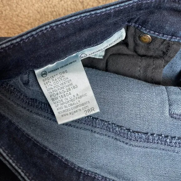 AG Adriano Goldschmied Jeans Women 28R Blue Dark Wash Stevie Ankle Slim Straight