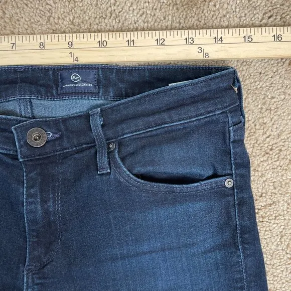 AG Adriano Goldschmied Jeans Women 28R Blue Dark Wash Stevie Ankle Slim Straight