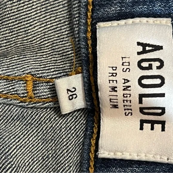 Agolde High Rise Skinny Jeans Destroyed Distressed 26