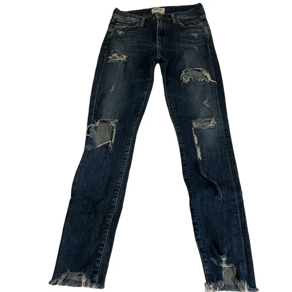 Agolde High Rise Skinny Jeans Destroyed Distressed 26