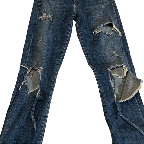 Agolde High Rise Skinny Jeans Destroyed Distressed 26