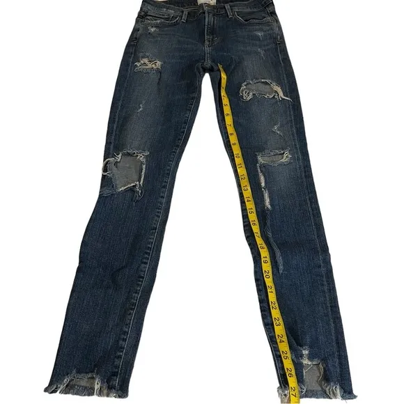 Agolde High Rise Skinny Jeans Destroyed Distressed 26