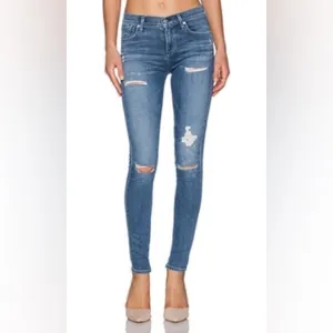 Agolde High Rise Skinny Jeans Destroyed Distressed 26