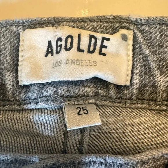 Agolde High Rise Slim Fit Light Gray Jeans