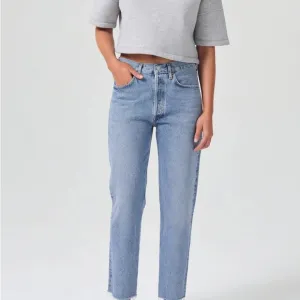 Agolde Lana Mid Rise Vintage Straight Rigid Light Wash Size 26 Petite Short