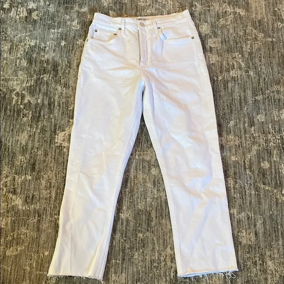 AGOLDE White Denim Jeans size 27 - raw hem - button up - great condition