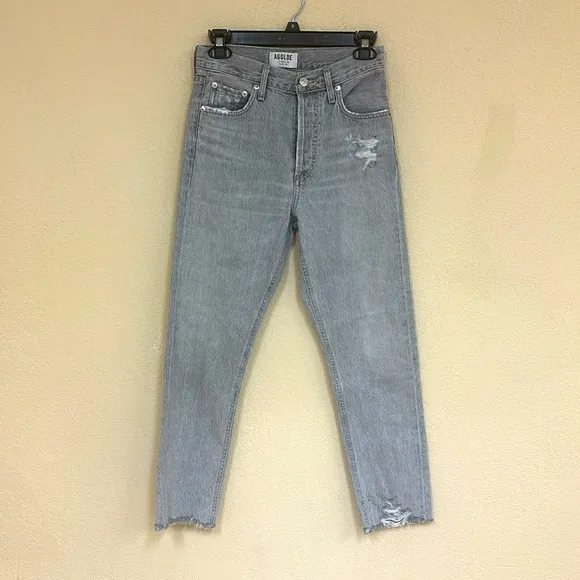 Agolde Womens High Rise Slim in Spirit Button Fly Jeans Size 24