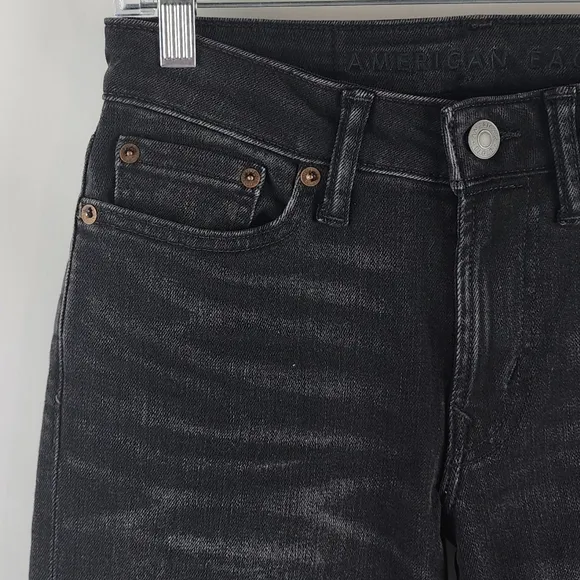 American Eagle Jeans Womens 26/28 Next Level Flex Slim Black Wash Denim NWT