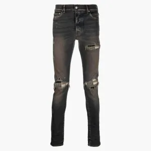 Amiri Distressed Effect Slim Fit Jeans Aged Black