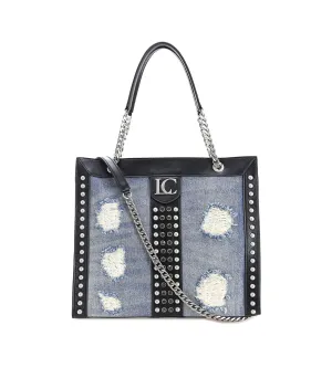 Angel Slim Shopper J Cloth   Leather - Jeans/Black