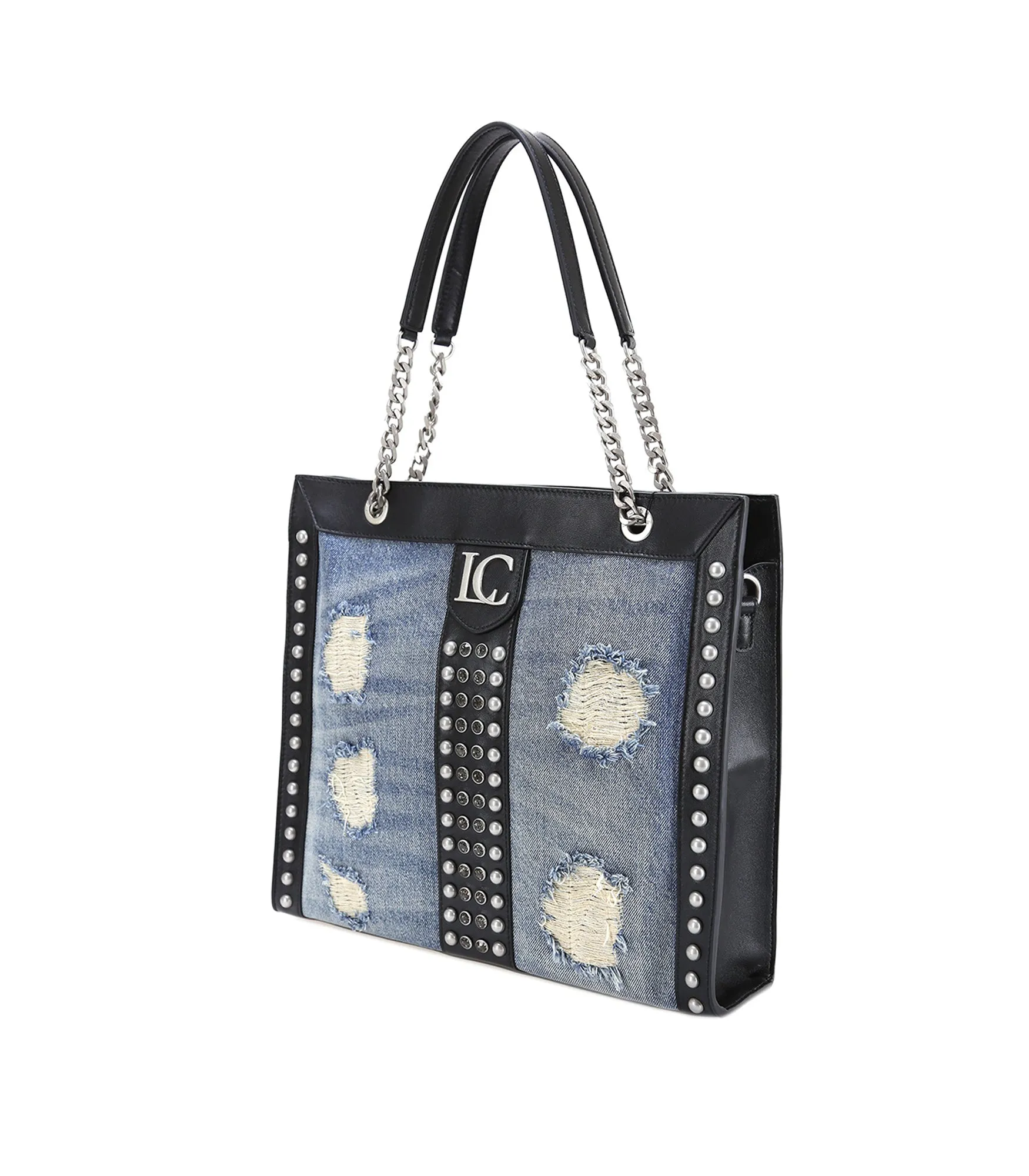 Angel Slim Shopper J Cloth   Leather - Jeans/Black