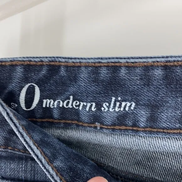 ANN TAYLOR LOFT MODERN SLIM DARK WASH JEANS SIZE 0