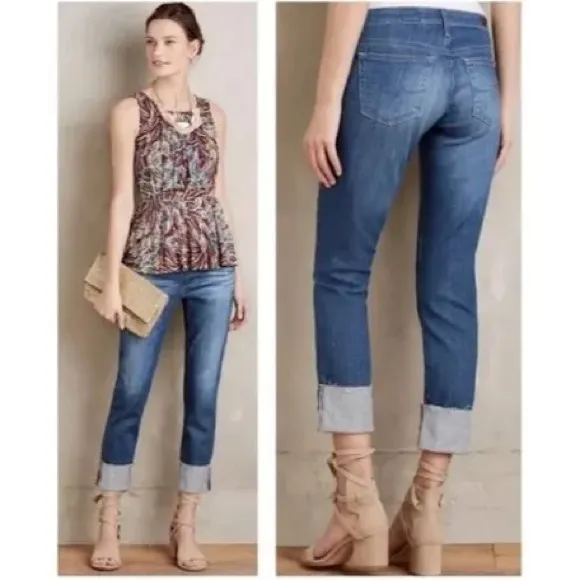 Anthropologie AG Adriano Goldschmidt the Stevie cuff slim straight cuffed jeans