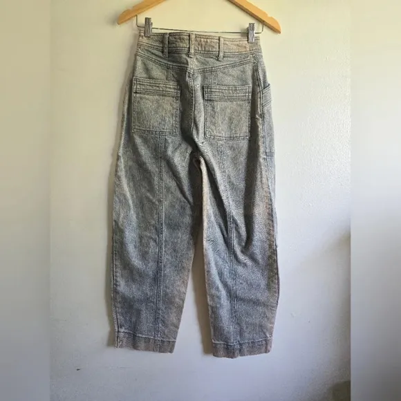 ANTHROPOLOGIE Pilcro Ultra High Rise Cropped Jeans,Grey/Peach Acid Wash, Size 26