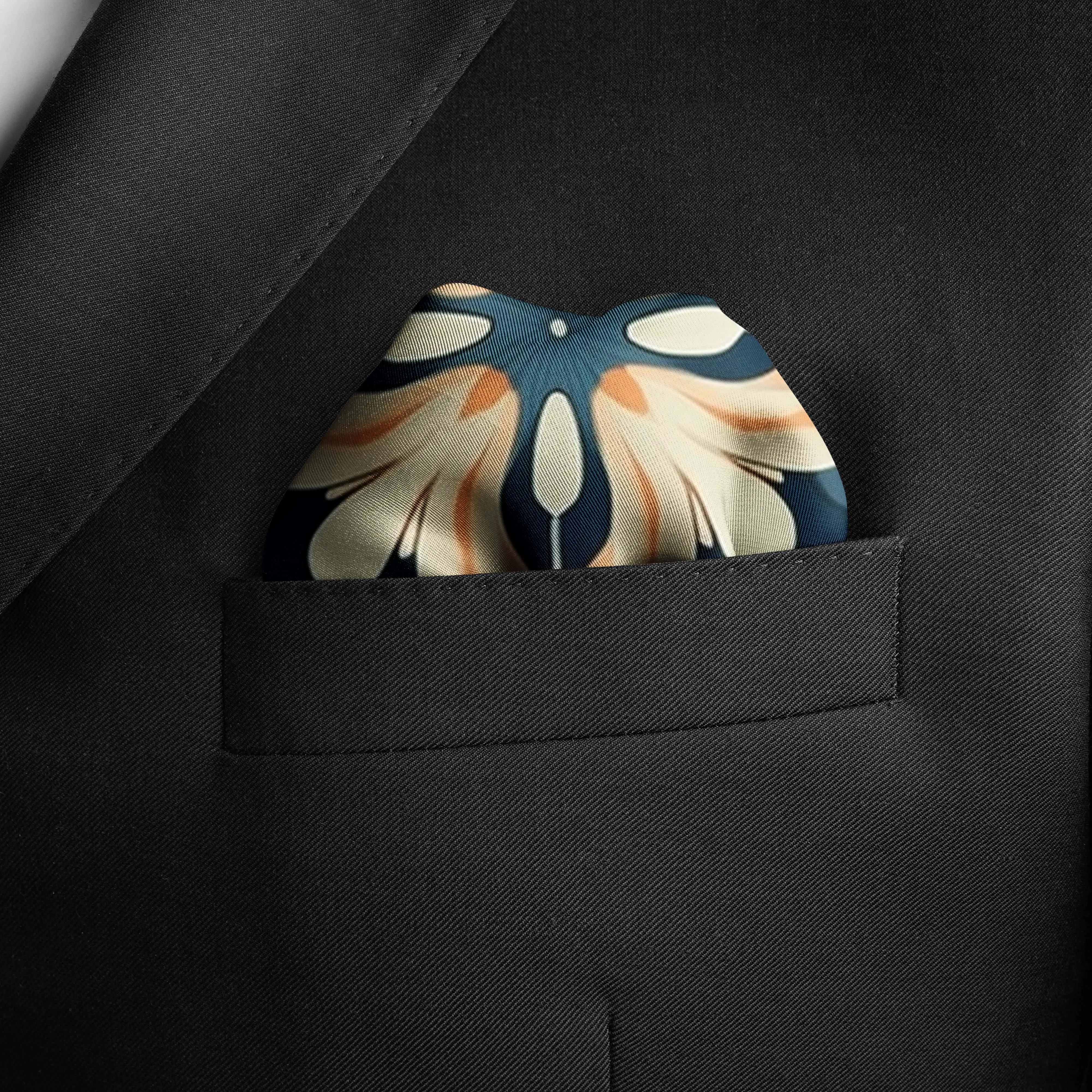 ARABESQUE FLOWER SILK POCKET SQUARE