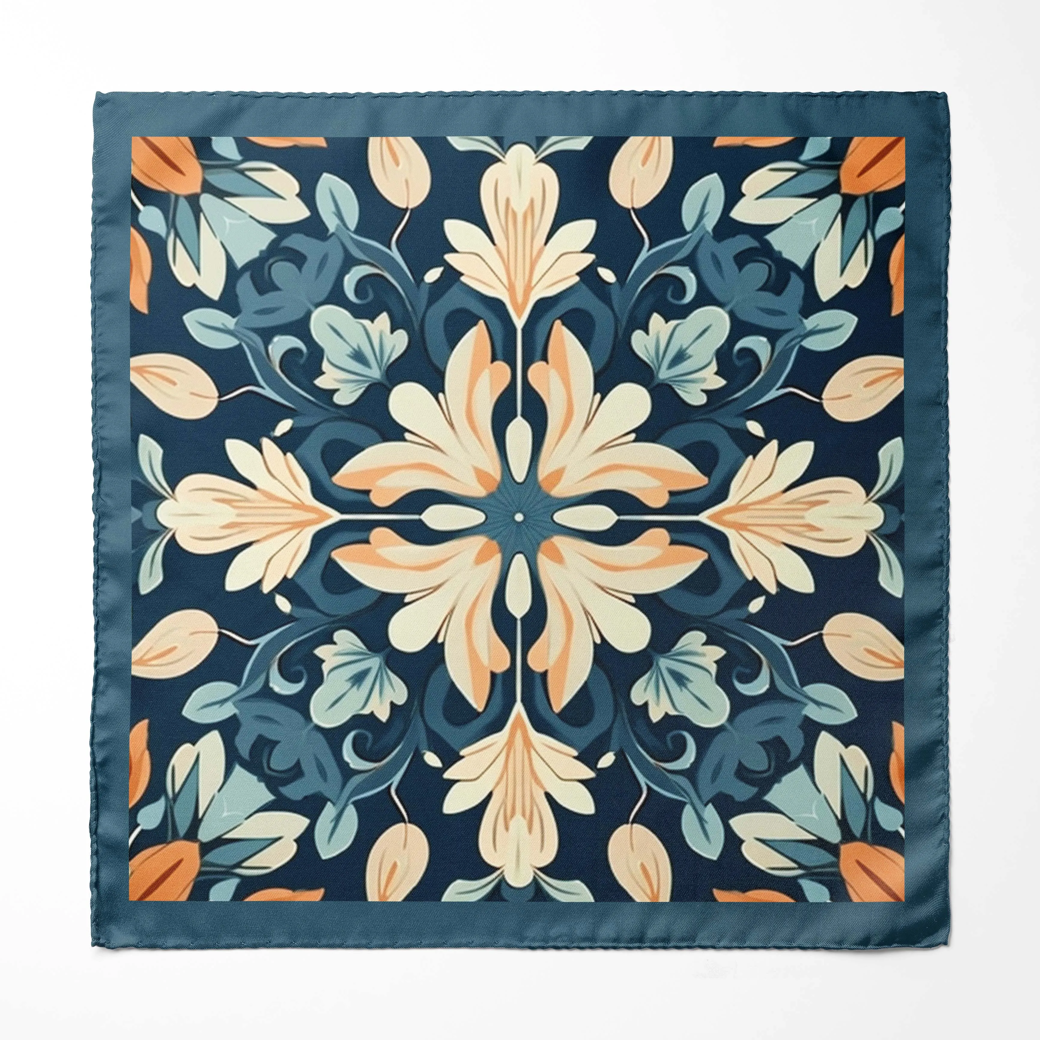 ARABESQUE FLOWER SILK POCKET SQUARE