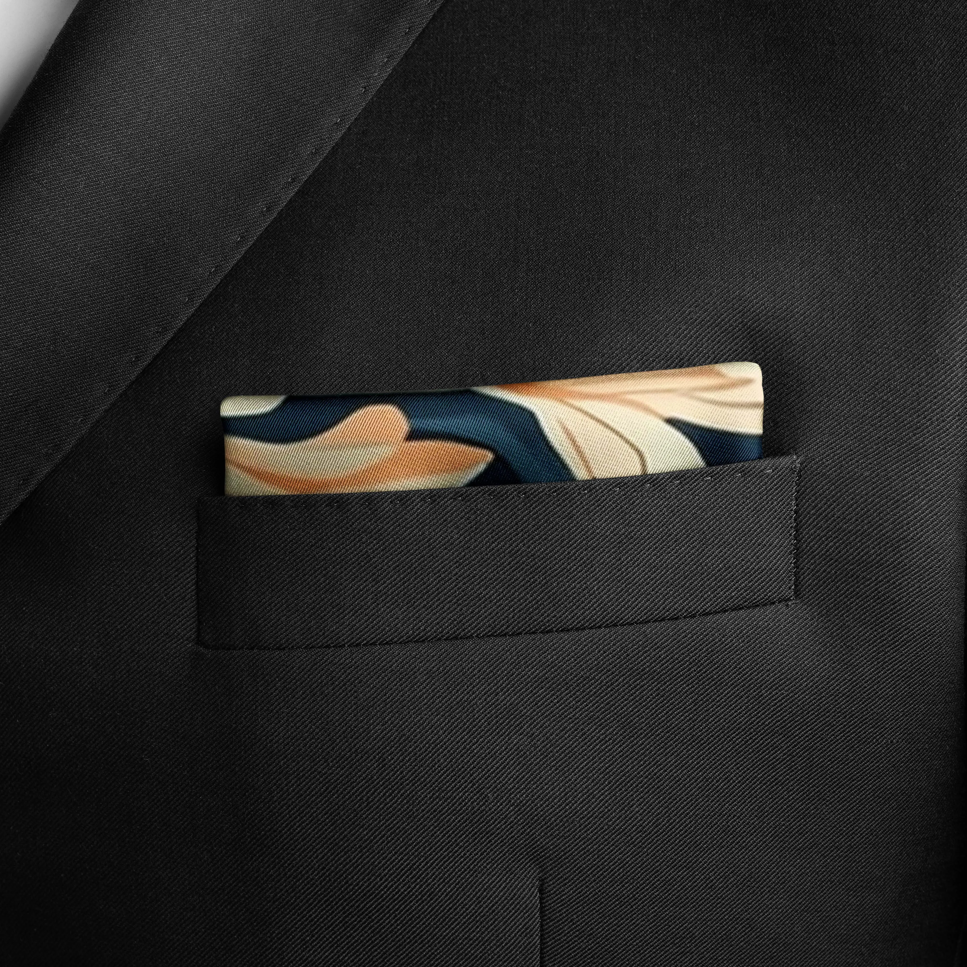 ARABESQUE FLOWER SILK POCKET SQUARE