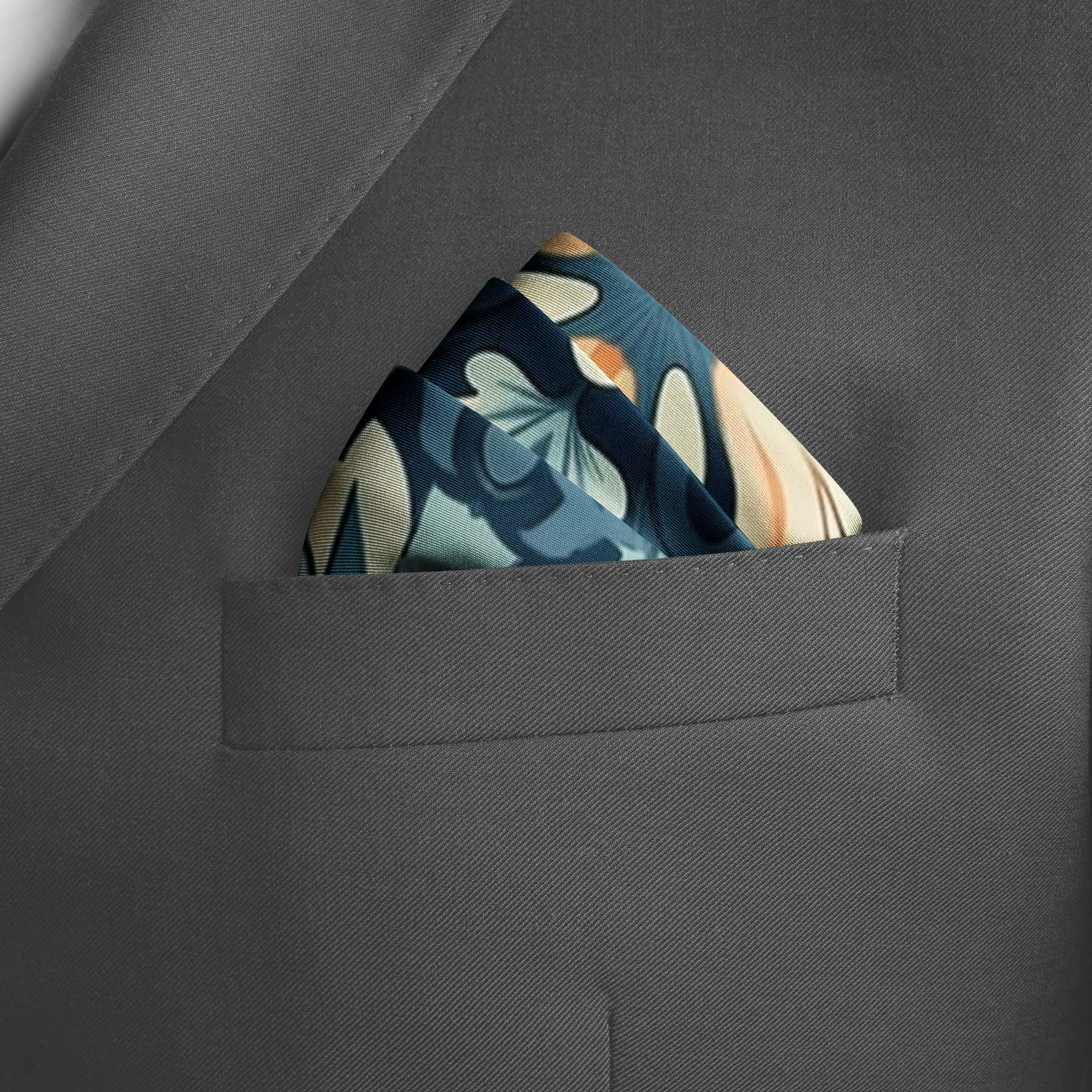 ARABESQUE FLOWER SILK POCKET SQUARE