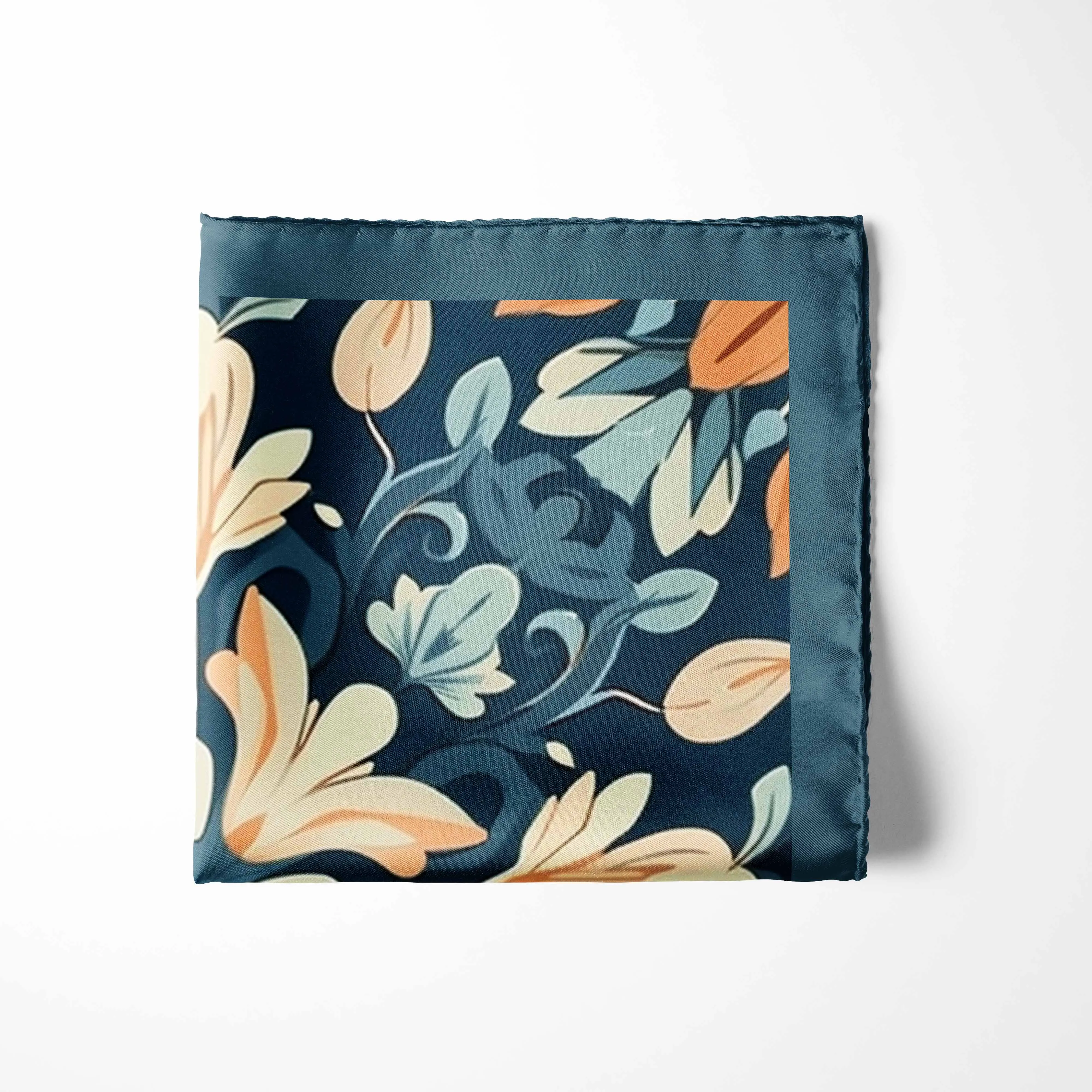 ARABESQUE FLOWER SILK POCKET SQUARE